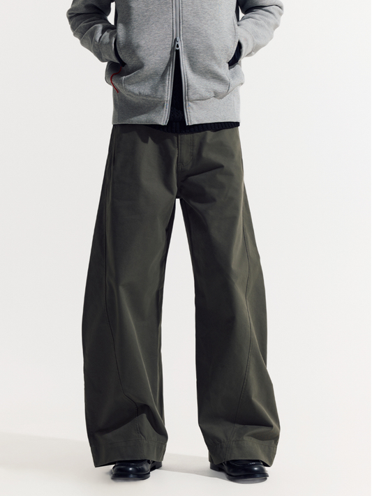 EagleView - Unisex Minimalist Wide-Cut Bamboo Wool Curved Pants