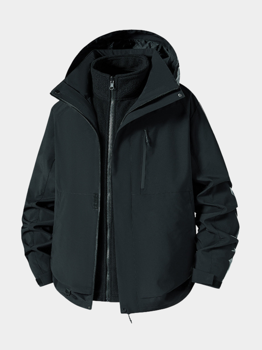 Spirewood - Unisex Water-Repellent 3-in-1 Detachable Hard Shell Jacket