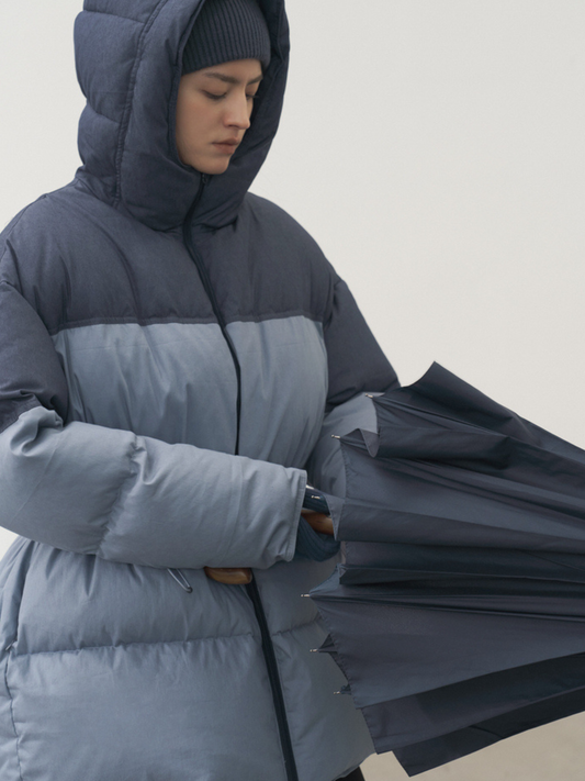 Firestone - Women's 90% White Duck Down Denim Patchwork Down Jacket