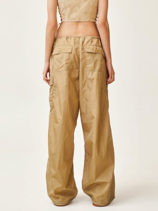 WolfTop - Women's Golden Snake Hunting Cargo Wide-Leg Pants