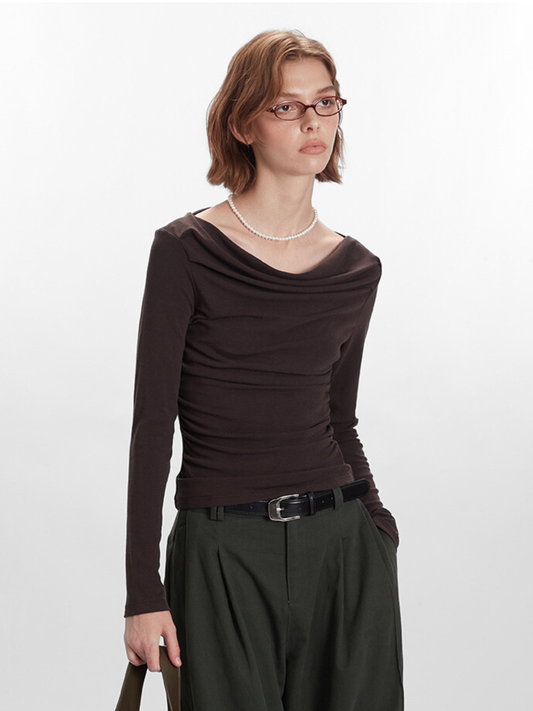 Timberfall - Women's Off-Shoulder Slim-Fit Long Sleeve T-Shirt