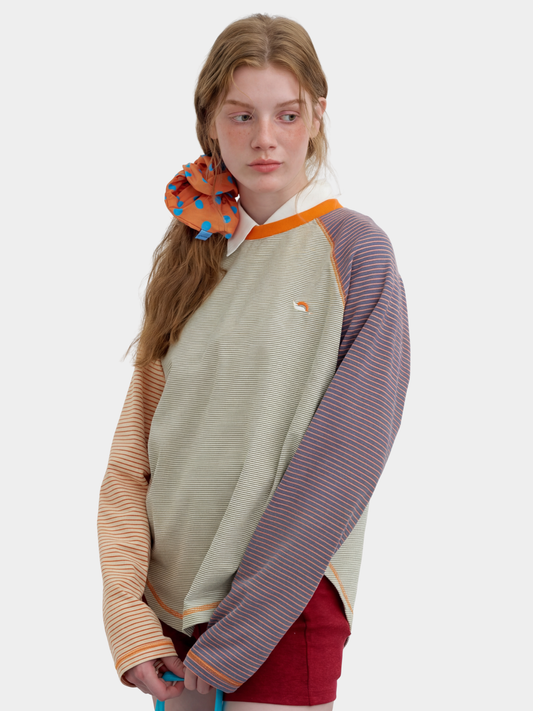 IceFlare - Women's Stripe Contrast Raglan Long-Sleeve