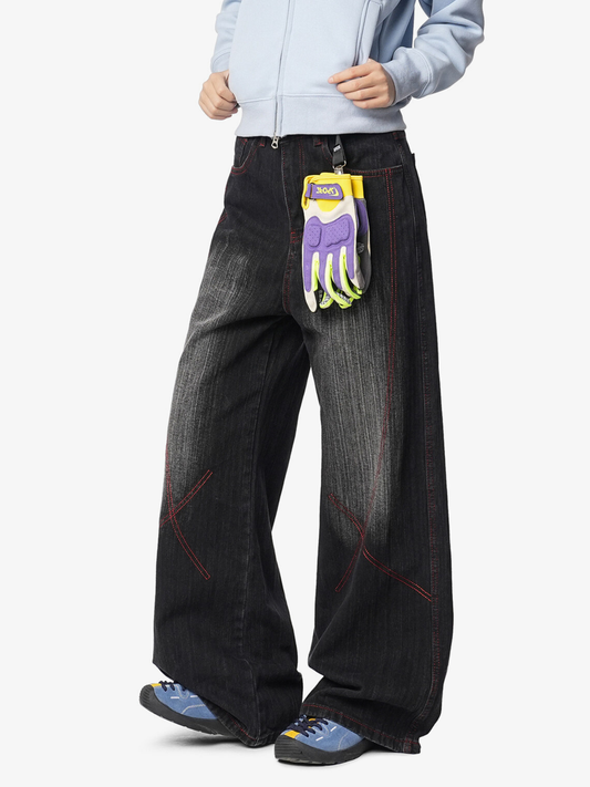 HardPan - Contrast Hasso Stitching Cotton Denim Jeans