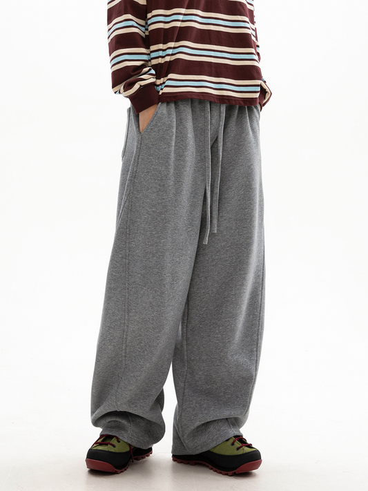 FrostDeck - Curved Seam Straight-Leg Wide Sweatpants
