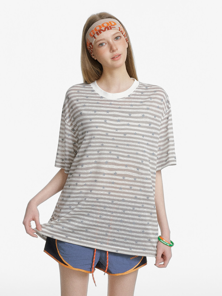 Ashdrift - Striped Star Lyocell Short Sleeve T-Shirt