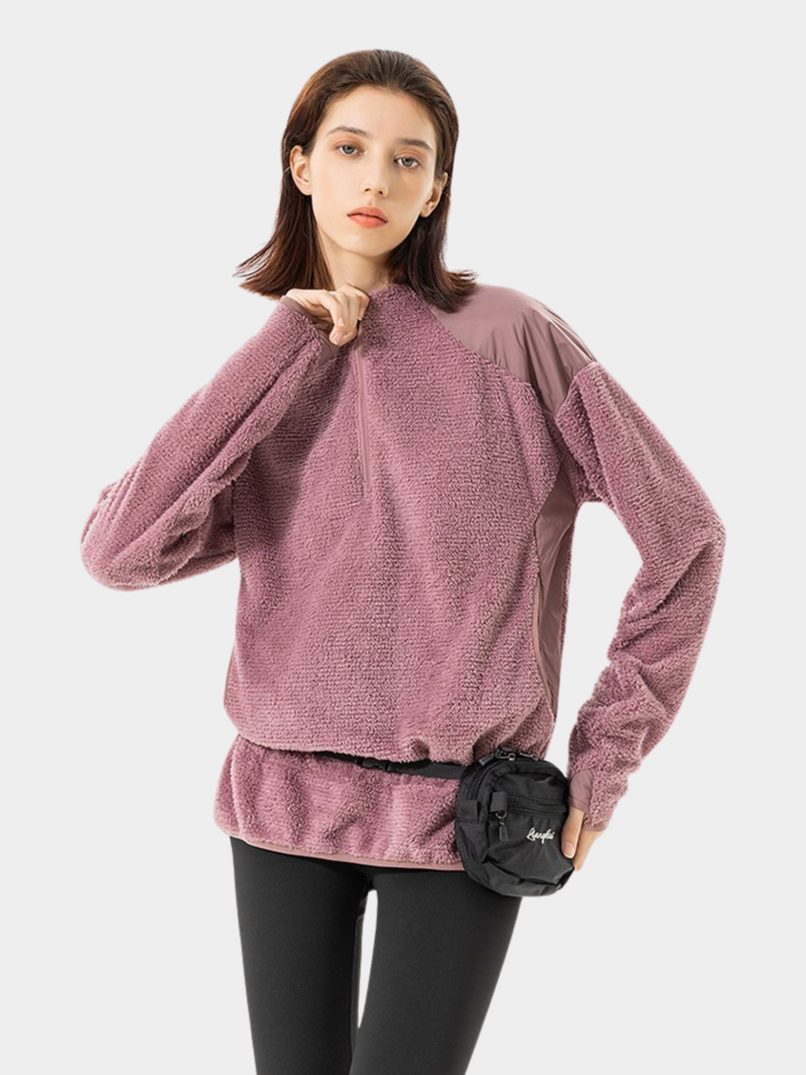 Ashtop - Thermal Fleece Half-Zip Mock Neck Sweatshirt