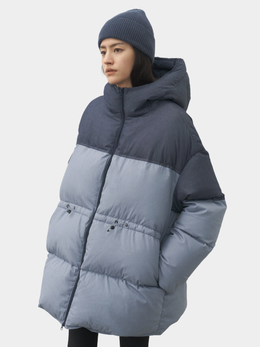 Firestone - Women's 90% White Duck Down Denim Patchwork Down Jacket