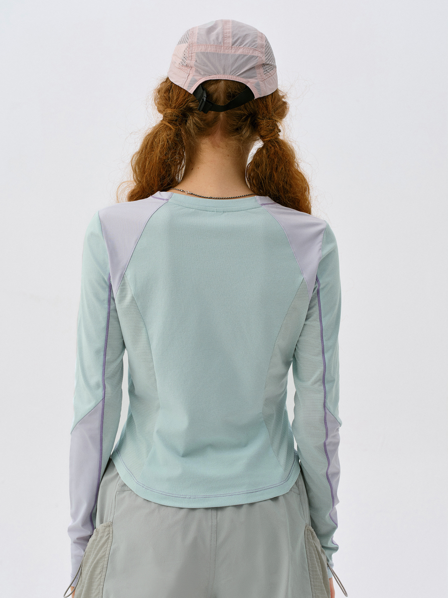 Aquafall - Women's 5A Antibacterial Colorblock Slim Fit T-Shirt