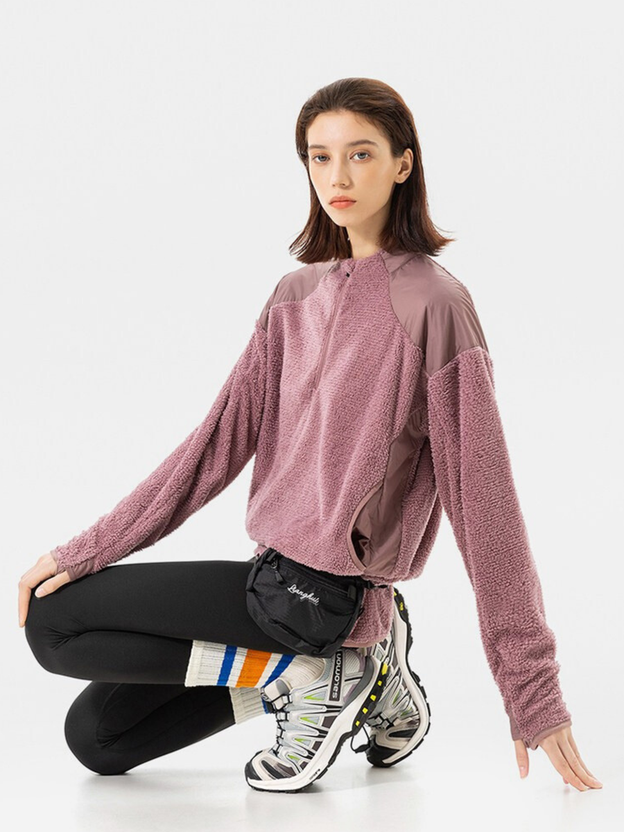 Ashtop - Thermal Fleece Half-Zip Mock Neck Sweatshirt
