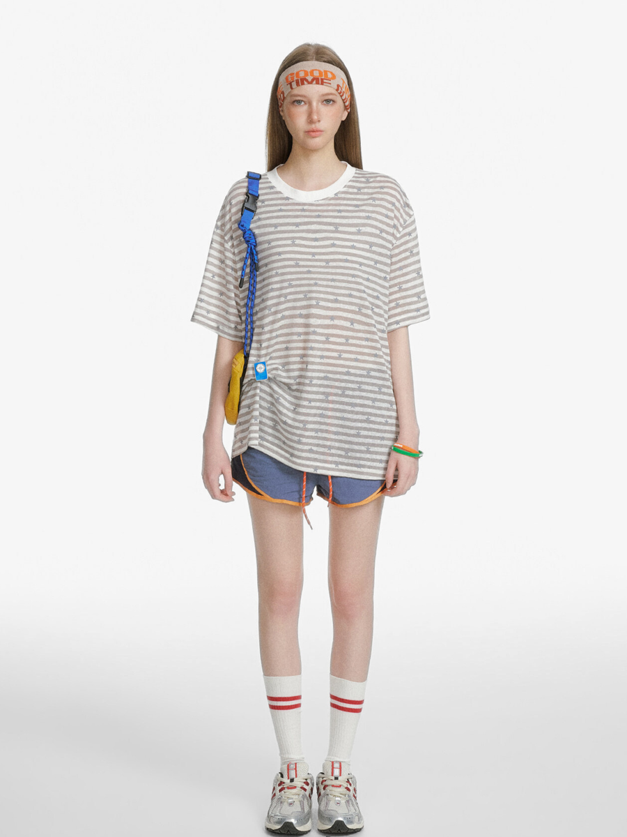 Ashdrift - Striped Star Lyocell Short Sleeve T-Shirt