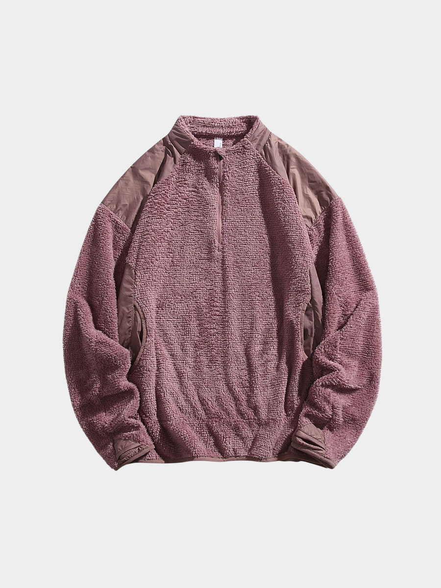 Ashtop - Thermal Fleece Half-Zip Mock Neck Sweatshirt