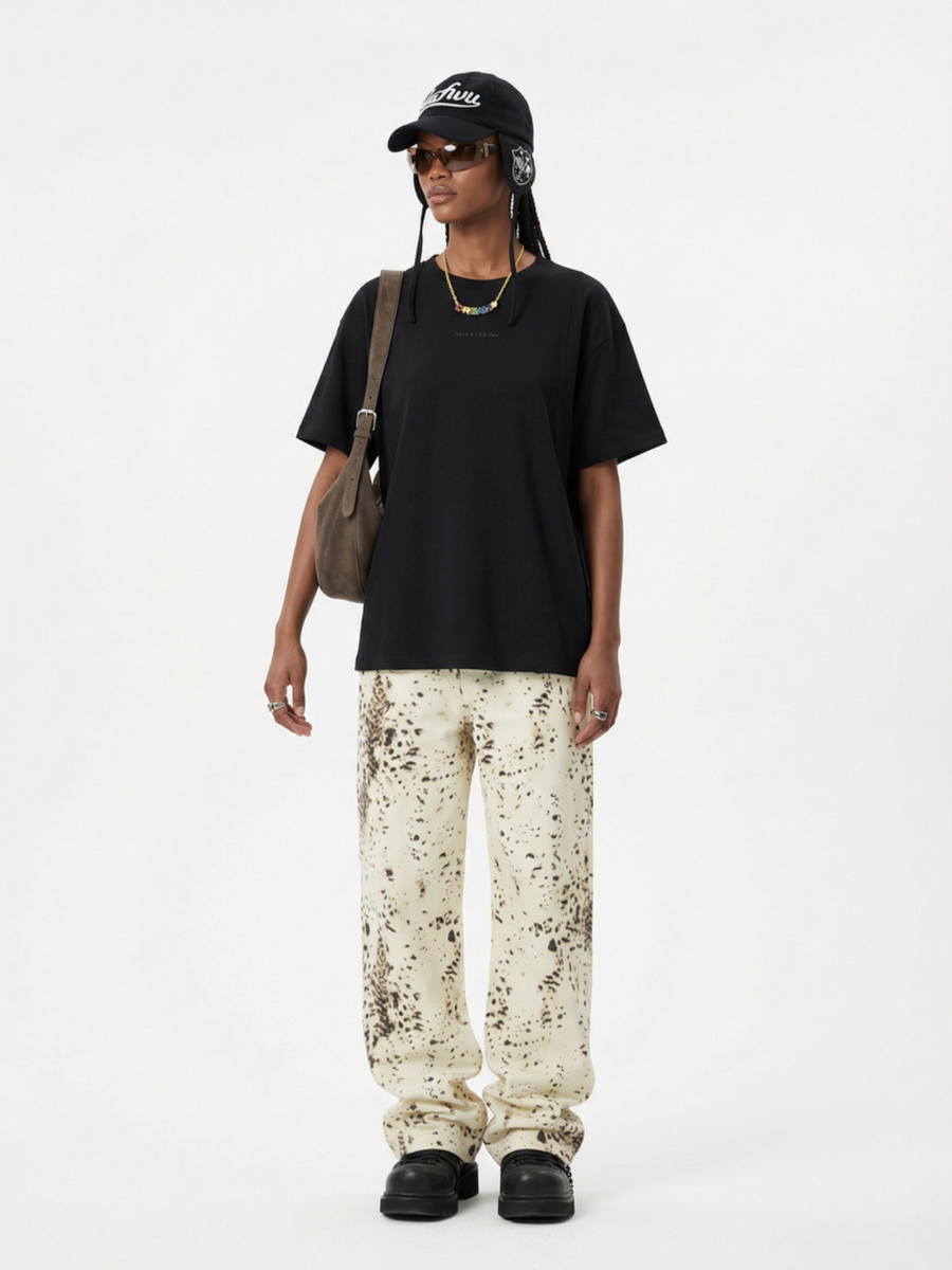 PineWind - Breathable Cotton Letter Print T-Shirts
