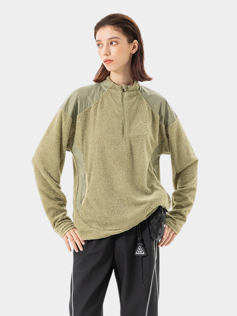 Ashtop - Thermal Fleece Half-Zip Mock Neck Sweatshirt
