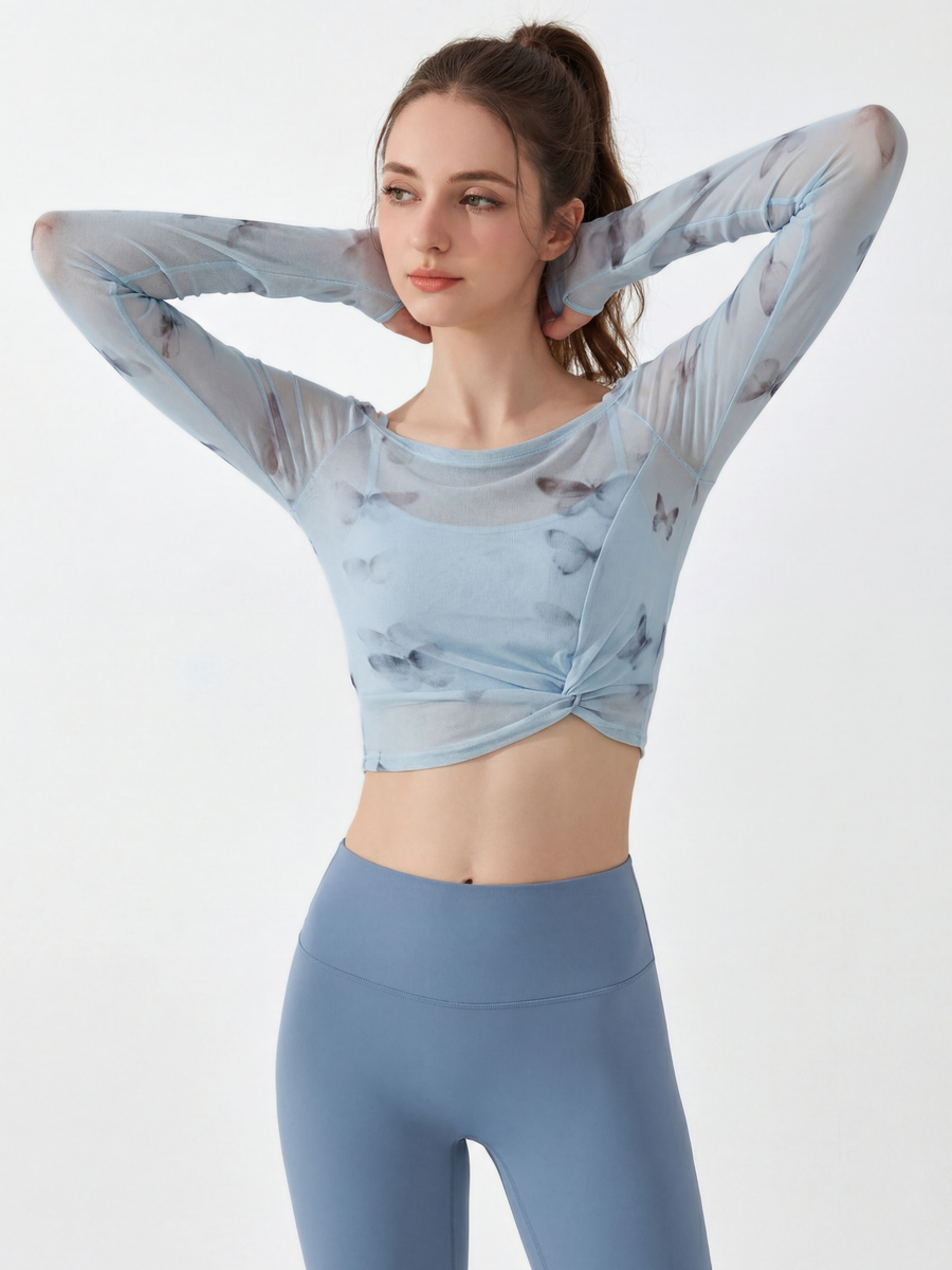 Stormwalk - Women's Quick-Dry Mesh Workout Built-In Bra Cover Top
