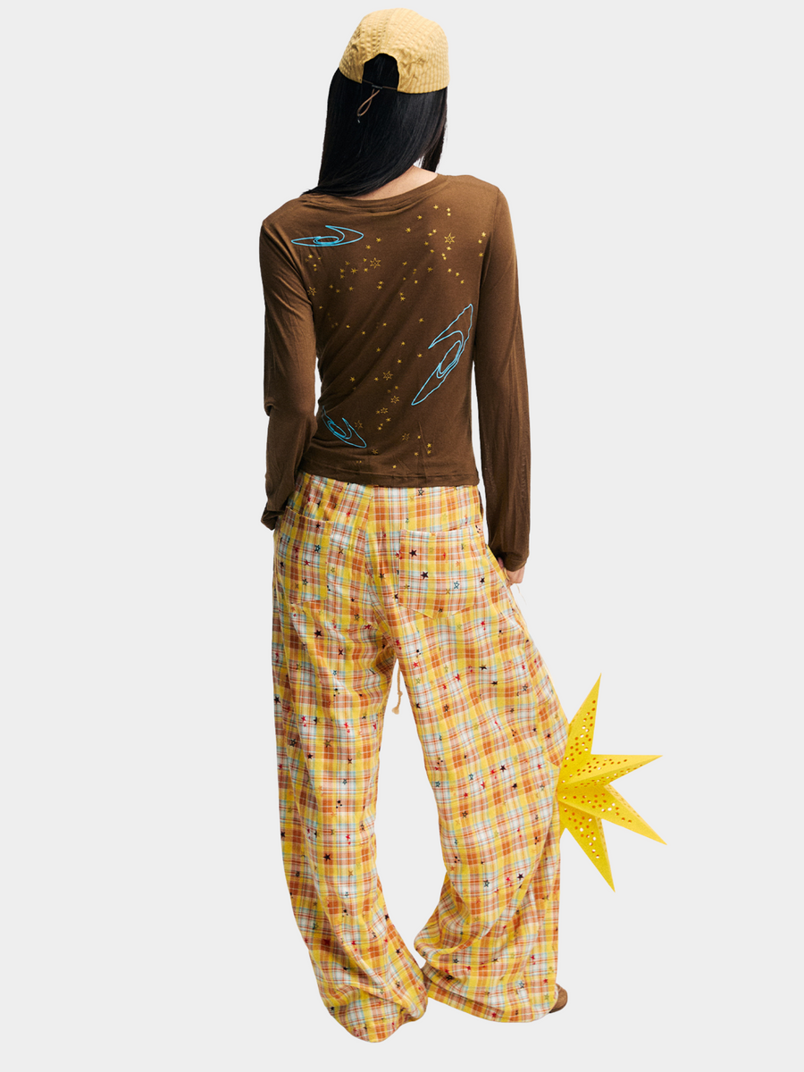 Ashbase - Women's Lightweight Lyocell Star Print Long Sleeve Top