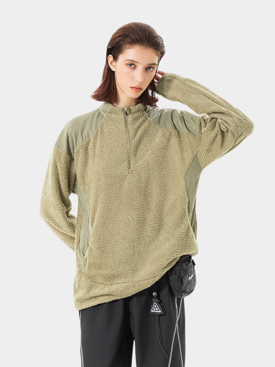 Ashtop - Thermal Fleece Half-Zip Mock Neck Sweatshirt