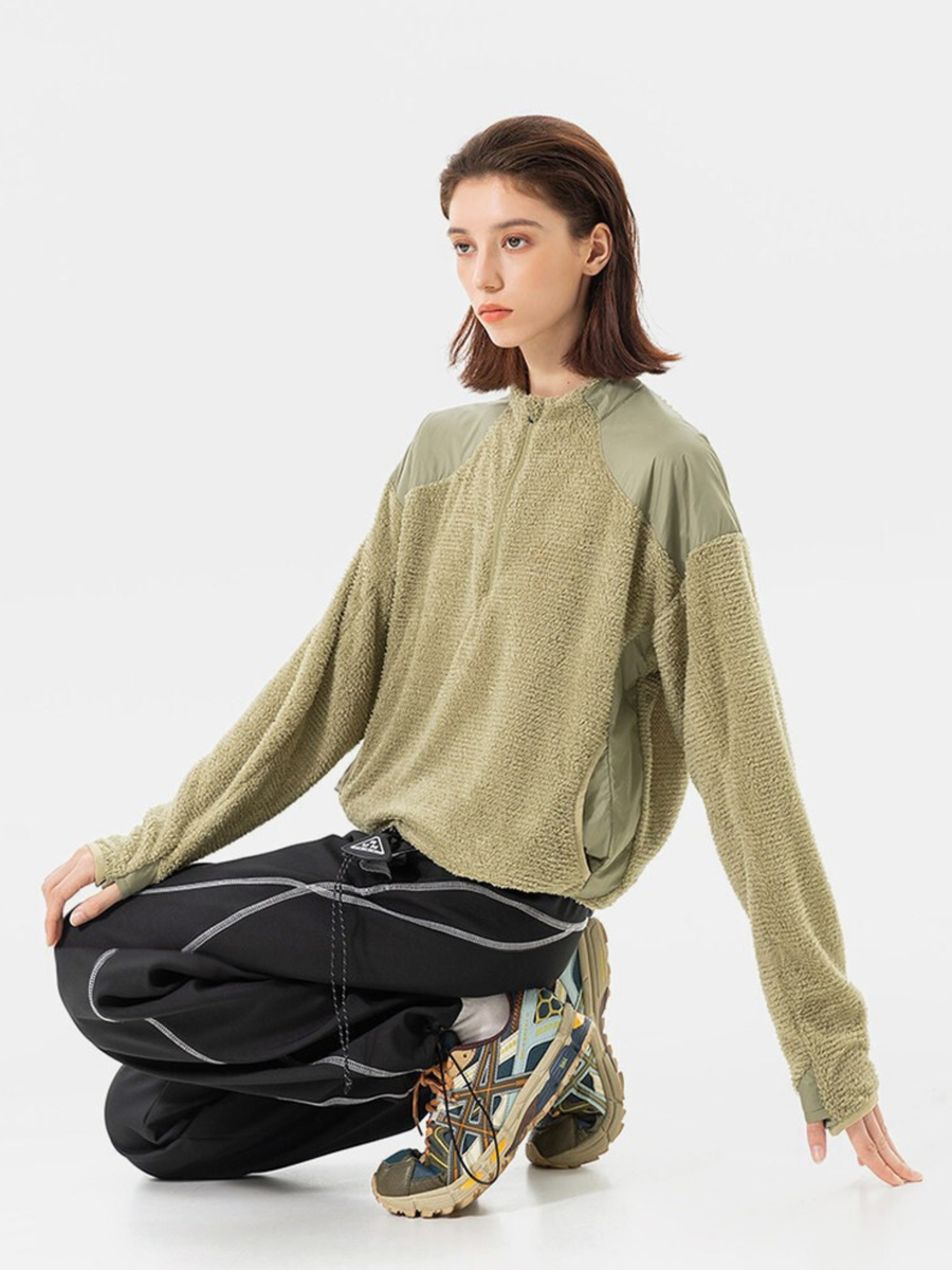 Ashtop - Thermal Fleece Half-Zip Mock Neck Sweatshirt