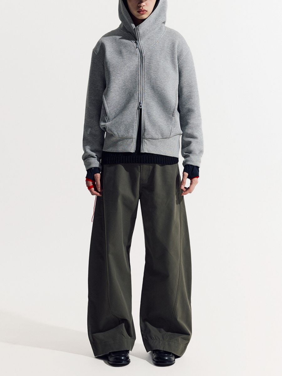 EagleView - Unisex Minimalist Wide-Cut Bamboo Wool Curved Pants