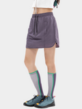 EchoPeak - Women's Utility Slit A-Line Mini Built-in Lining Skirt