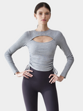 Ashbluff - Women's Hollow-Out Knit Built-In Bra Pads Base Layer Top