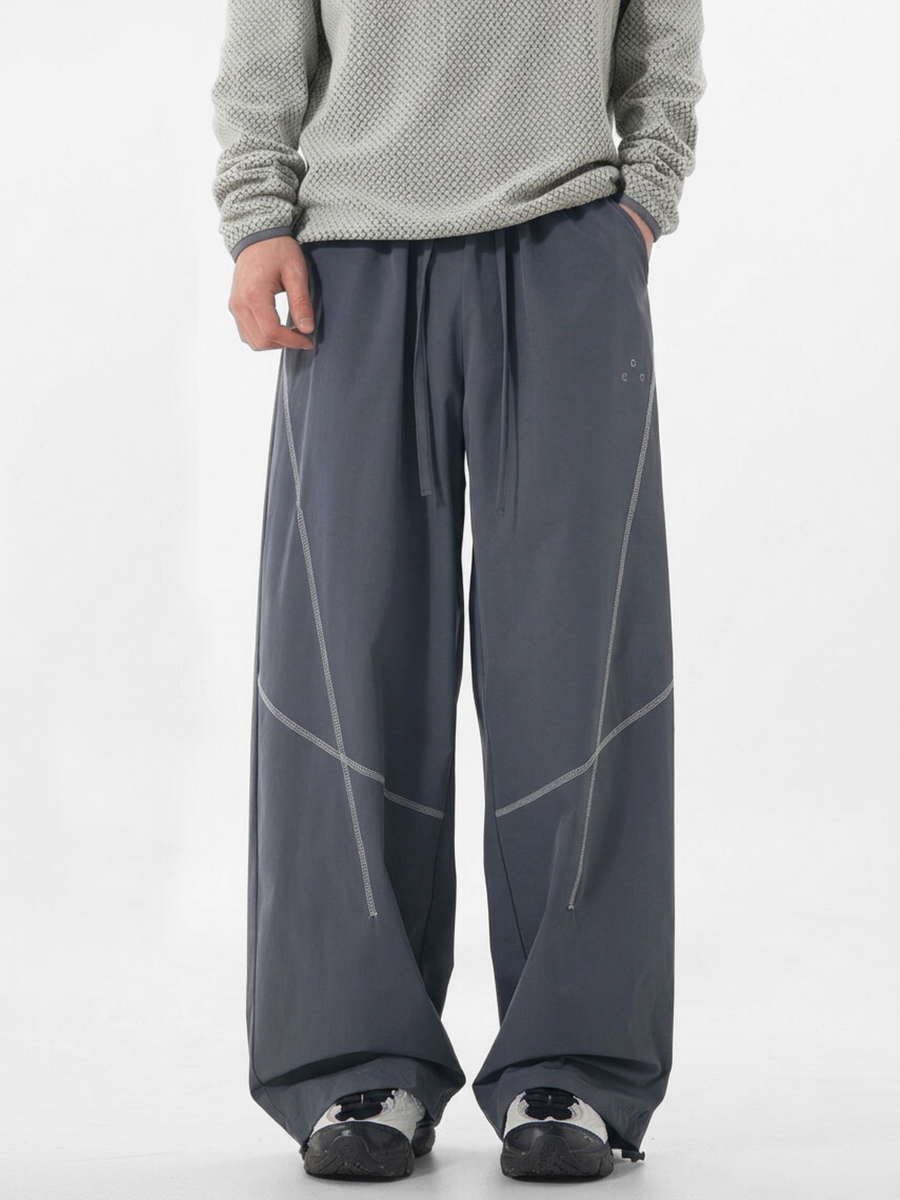 Frostspire - Unisex Contrast Cross-Line Adjustable Paratrooper Pants