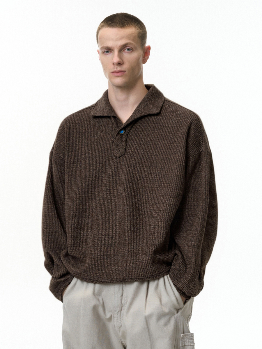 Shade - One-Piece Collar Long Sleeve Polo Shirt