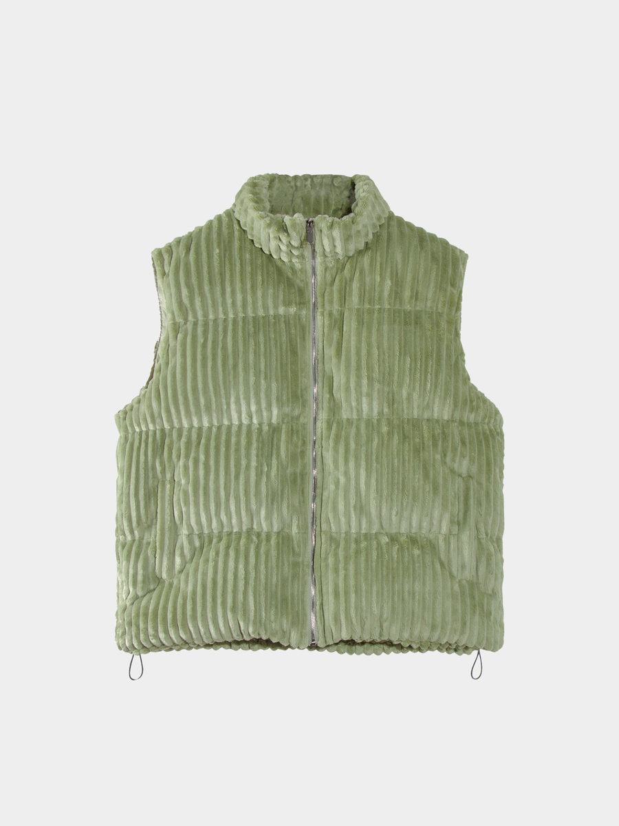 Ember - Unisex Corduroy Stand-Collar Padded Vest