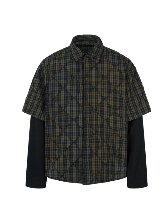 WaterPod - Men's Layered Plaid Relaxed Shirt