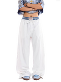 StoneTote - Women's Color-Block Checkered Drawstring Work Pants