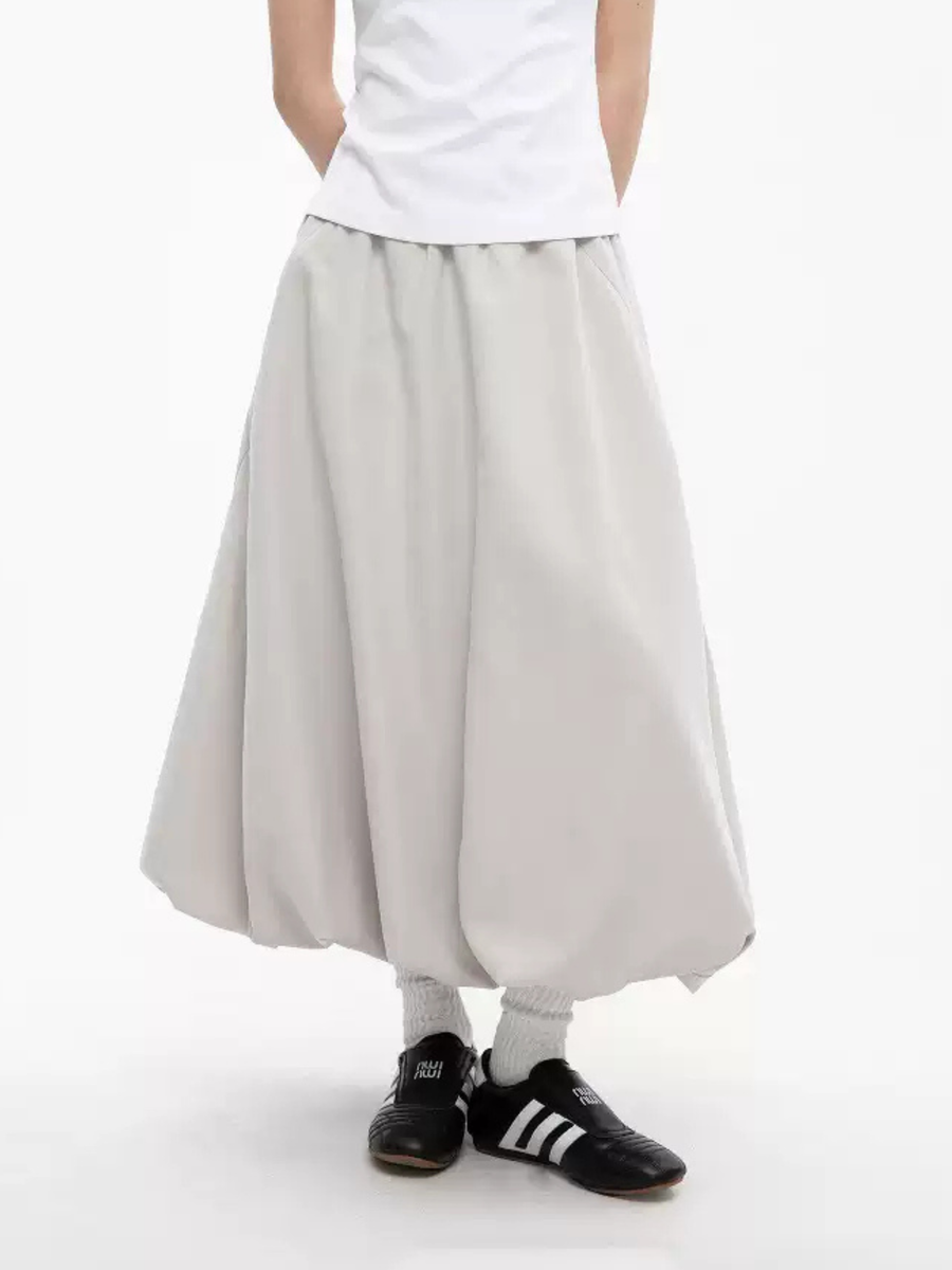 Crestline - Women's Asymmetric Design Bubble Midi Skirt