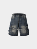 BaseStove - Men's Multi-Pocket Denim Shorts