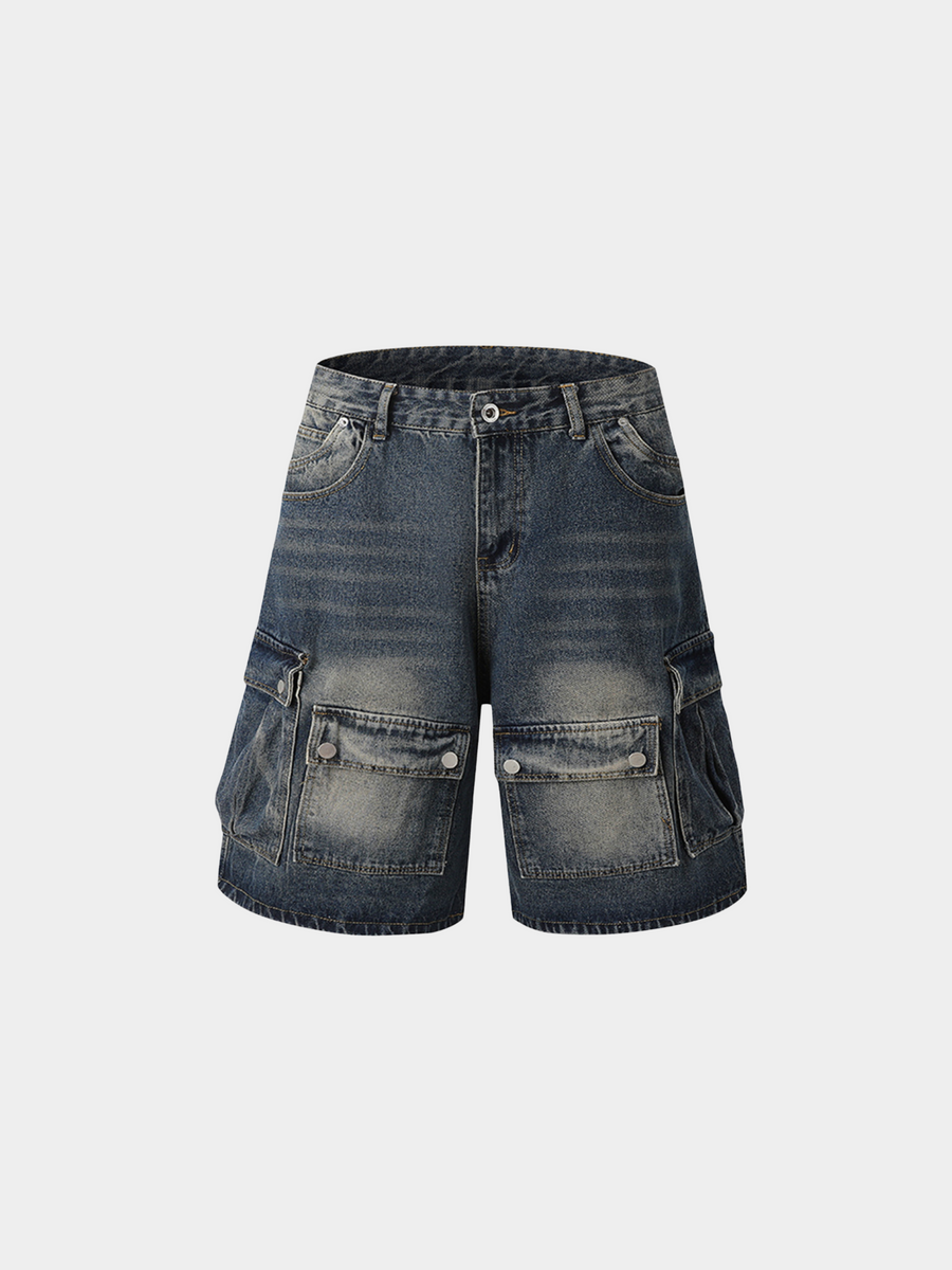 BaseStove - Men's Multi-Pocket Denim Shorts