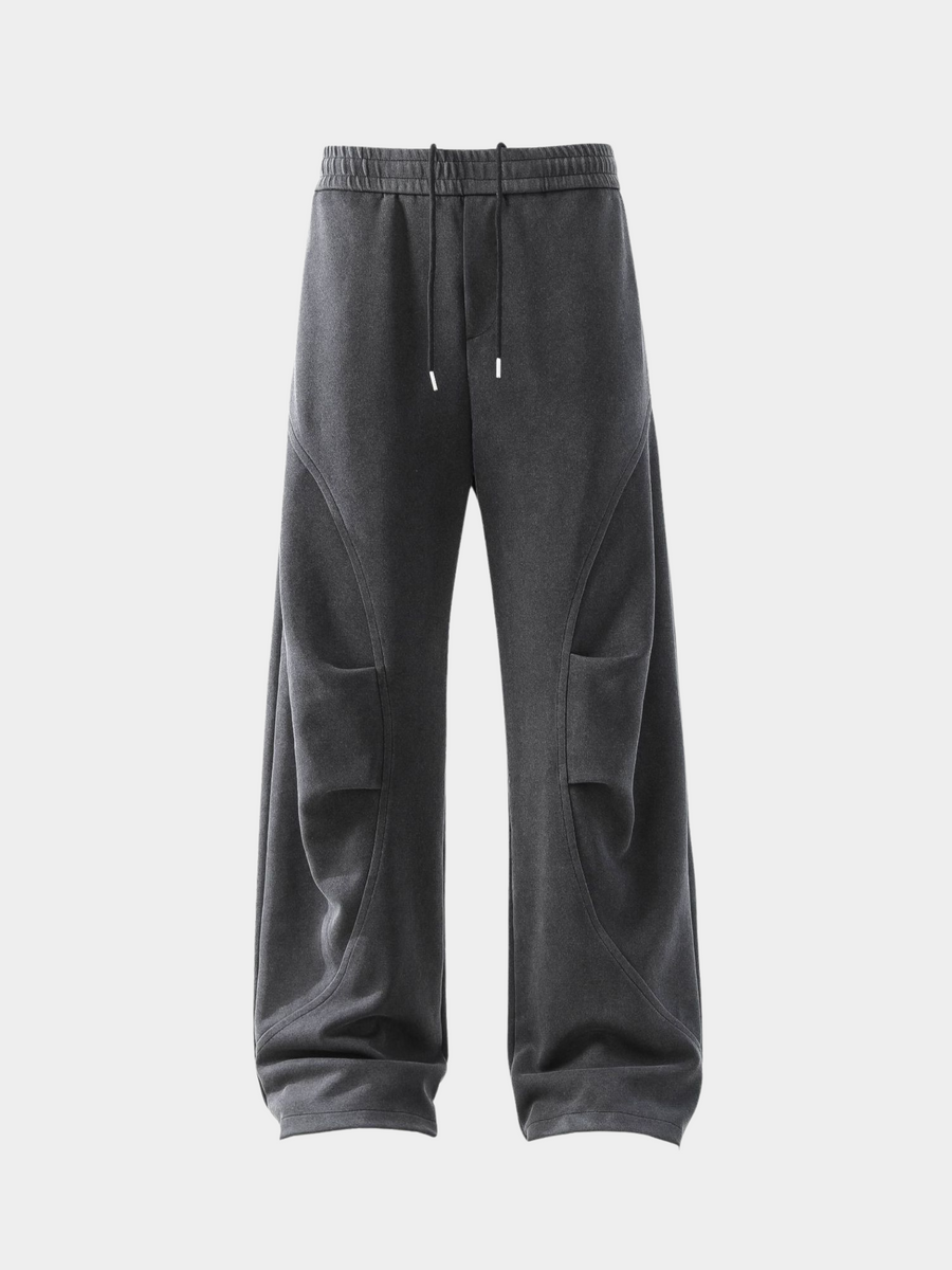 FoxField - Unisex Vintage Creased Straight-Leg Cotton Trousers