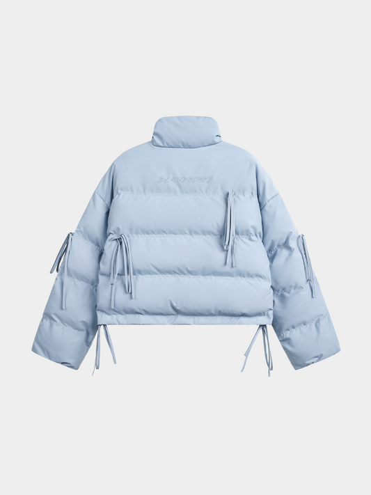 RavenMark - Women‘s Tassel Tie-Front Short Padded Jacket