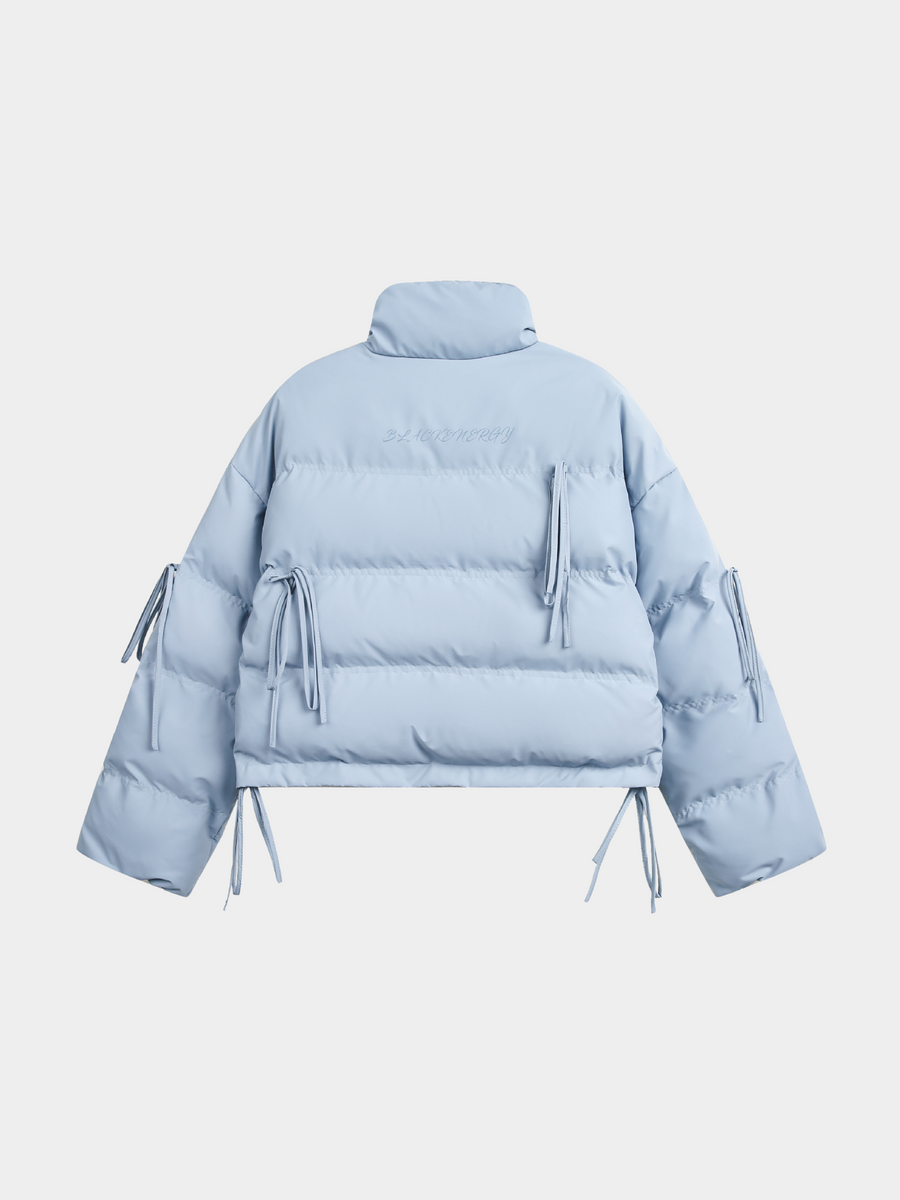 RavenMark - Women‘s Tassel Tie-Front Short Padded Jacket