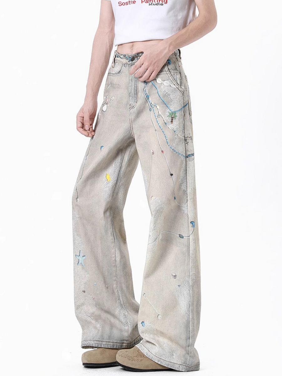 WolfCrate - Women's Pearl Lace Denim Jeans
