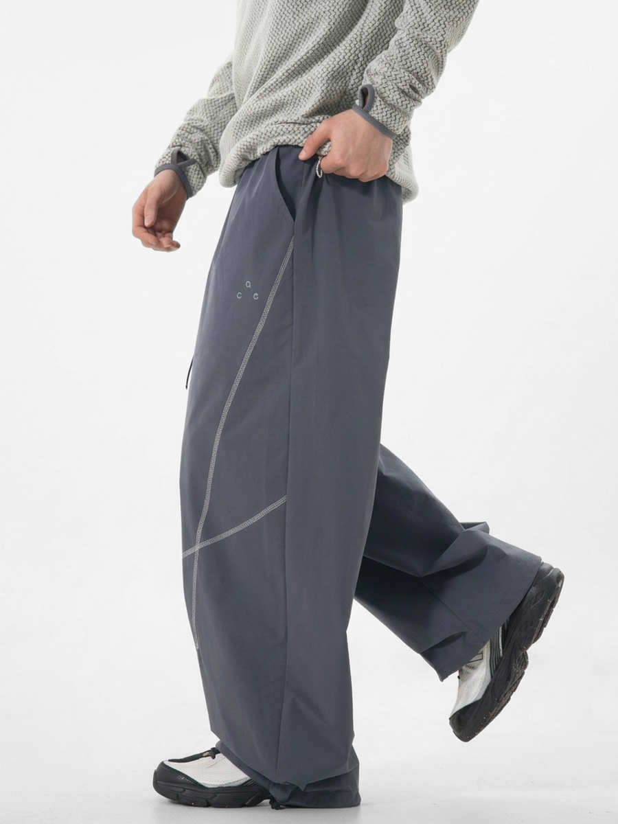 Frostspire - Unisex Contrast Cross-Line Adjustable Paratrooper Pants