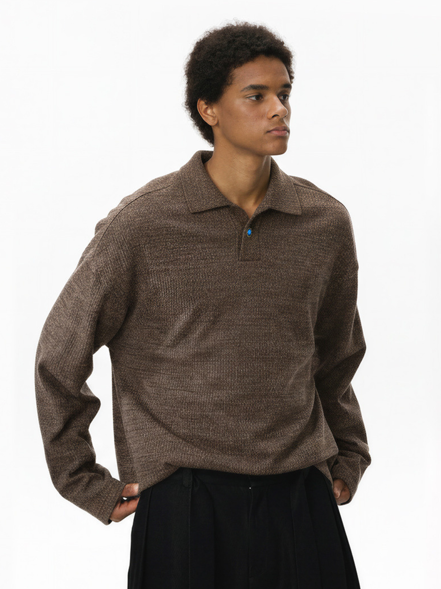 Shade - One-Piece Collar Long Sleeve Polo Shirt