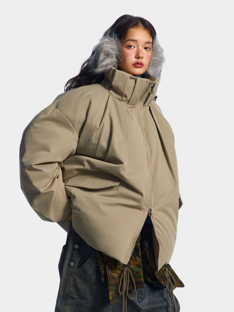 ShadowNest - Women's Oversized Stand Collar Insulated Jacket