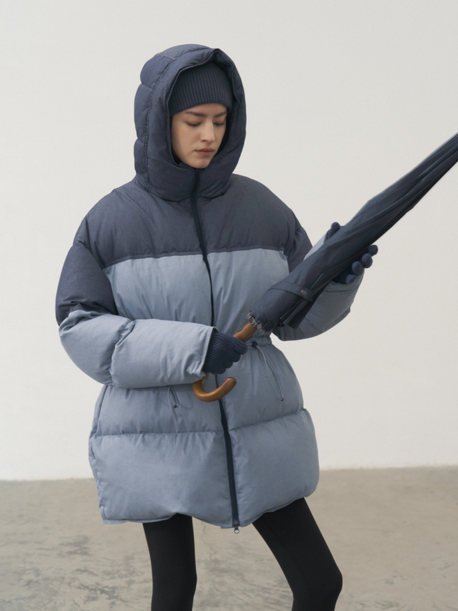 Firestone - Women's 90% White Duck Down Denim Patchwork Down Jacket