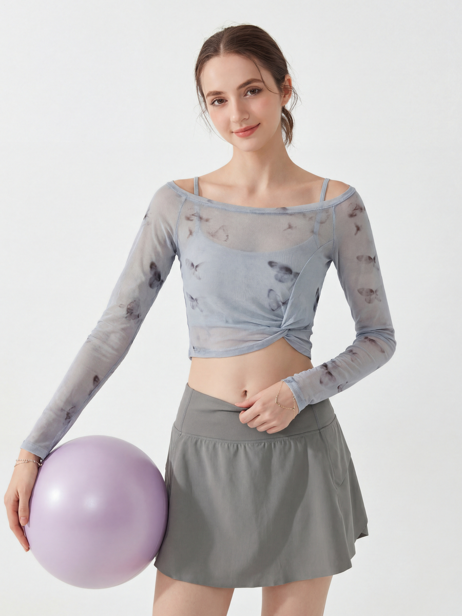 Stormwalk - Women's Quick-Dry Mesh Workout Built-In Bra Cover Top