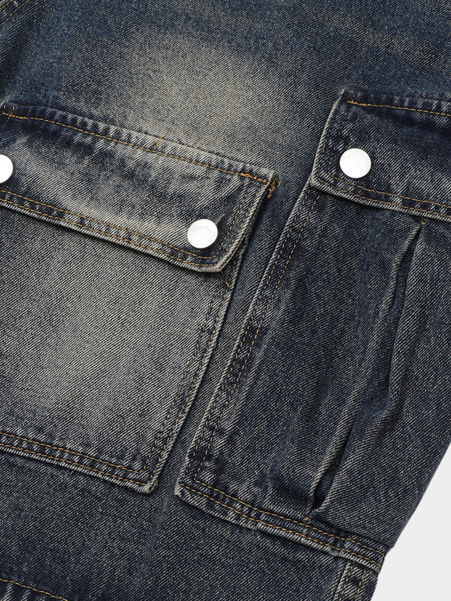 BaseStove - Men's Multi-Pocket Denim Shorts