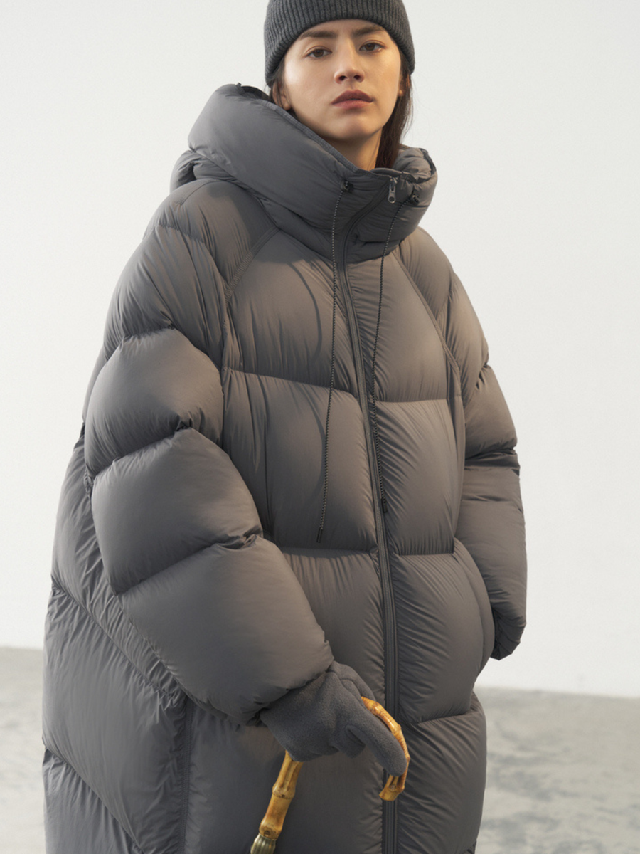 Glacier - 90% White Duck Down Over-Knee Down Jacket