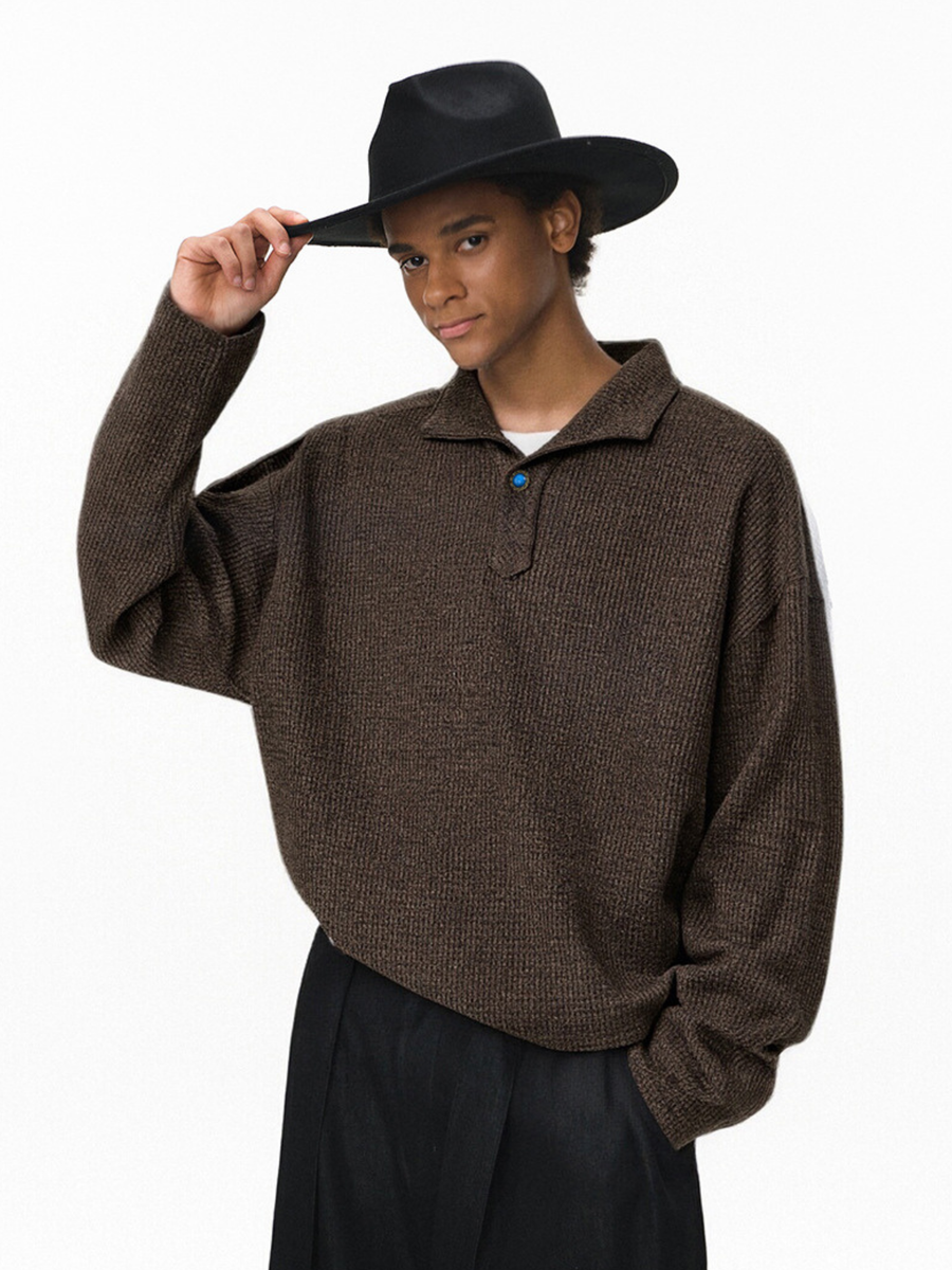 Shade - One-Piece Collar Long Sleeve Polo Shirt