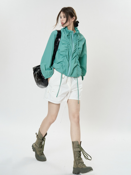 OwlTop - Women's UPF 50+ Side Drawstring Ruched Breathable Sun Jacket