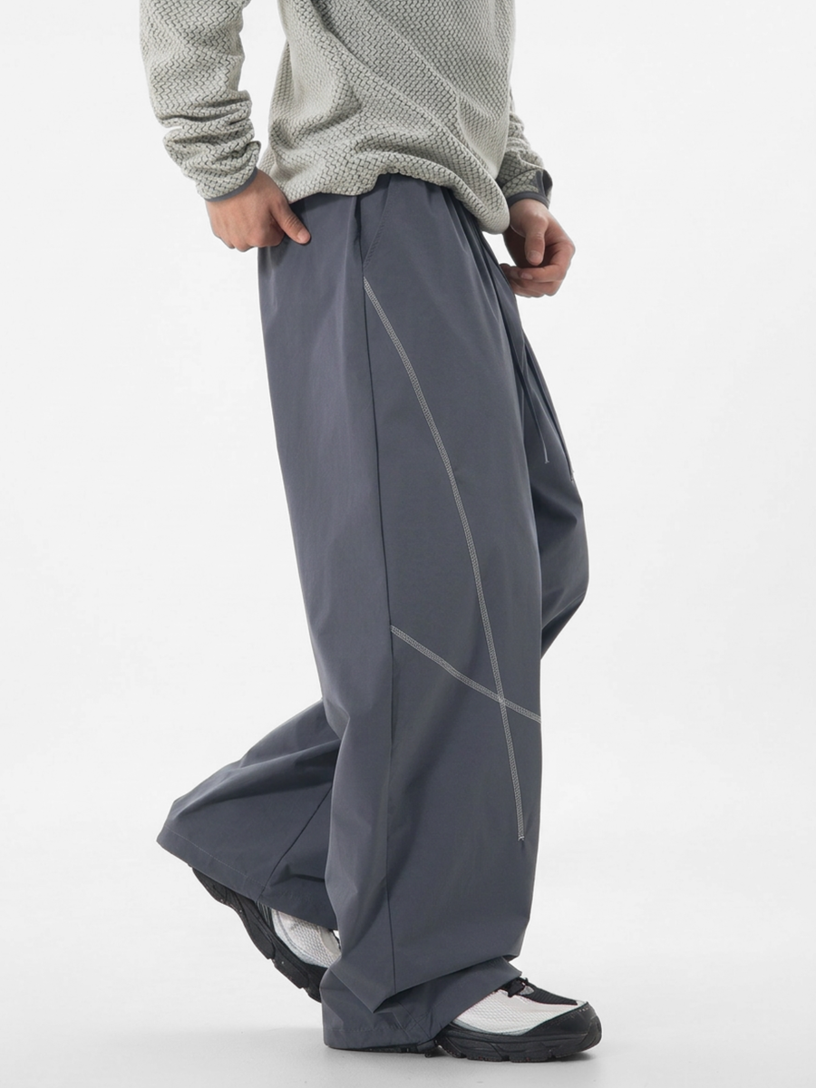 Frostspire - Unisex Contrast Cross-Line Adjustable Paratrooper Pants