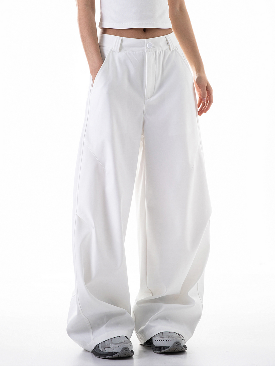 Frostline - Women's Wrinkled Scimitar Wide-Leg Suit Pants