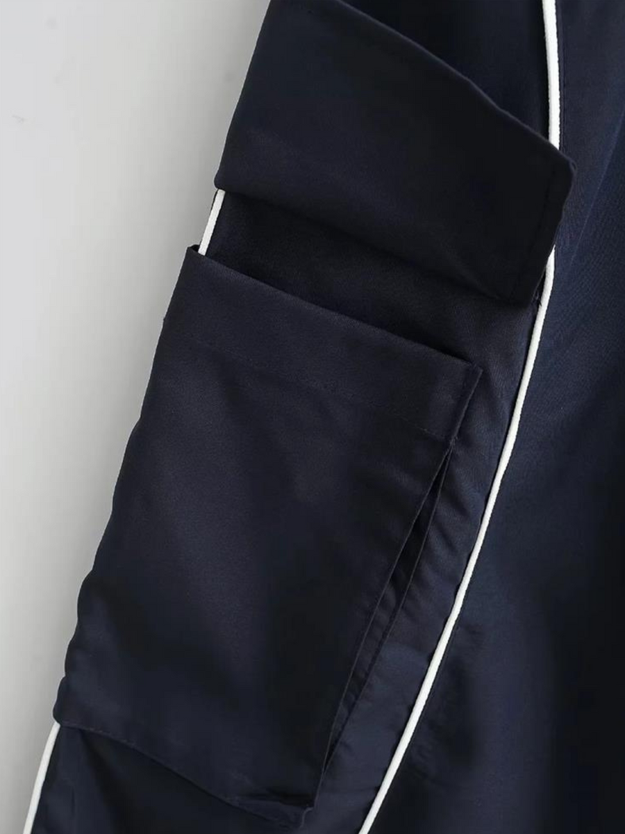 ThornStep - Women's Multi-Pocket Side Stripe Loose Pants