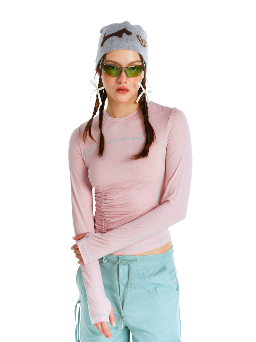 Cragnest - Women's 5A Antibacterial Wool Blend Ruched Quick-Dry T-Shirt