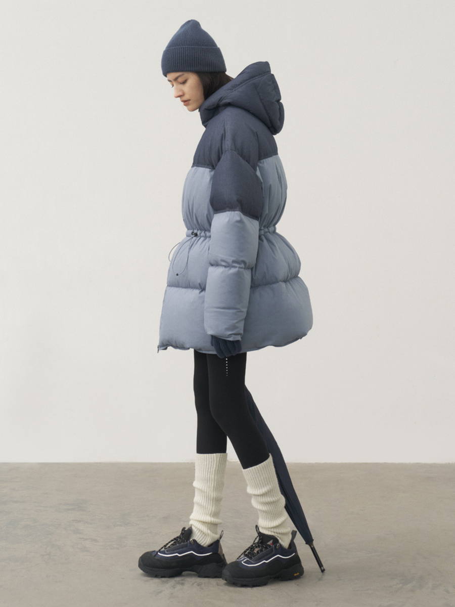 Firestone - Women's 90% White Duck Down Denim Patchwork Down Jacket